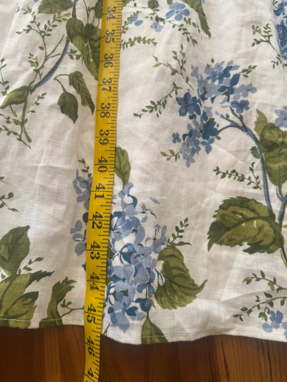 Reformation White Midi Dress with Blue Floral and Green Leaves - Picture 9 of 9